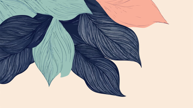 Modern Abstract Leaf Doodle Decorative Element