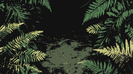 Obraz premium Enchanting Mysterious Tropical Rainforest with Spooky Ferns and Wet