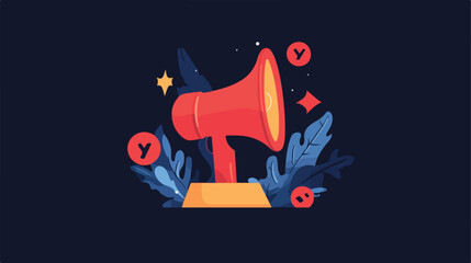 Flat Vector Illustration of Notification Alert Alarm