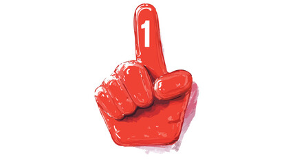 Number One Glove Red Foam Finger with 1 Vector