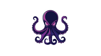Professional Octopus Logo Isolated on White Background