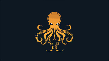 Elegant Octopus Logo Isolated on White Background for Designers