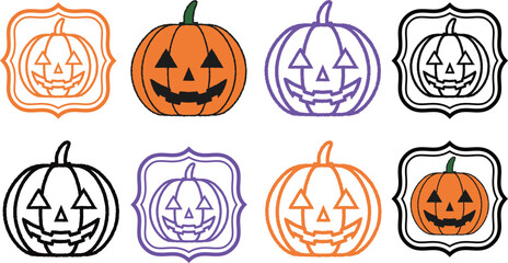 Halloween pumpkin -1-2 set
Jack o'lantern cute simple icon