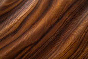 Obraz premium Close-up of smooth richly grained brown and dark wood texture with natural flowing patterns and warm tones