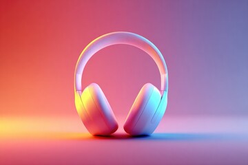 Stylish wireless headphones against a vibrant gradient backdrop.