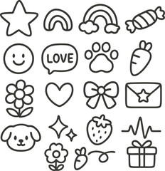 Cute Hand-Drawn Doodle Vector Icon Collection