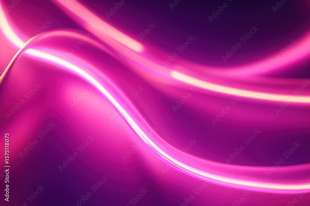 Poster abstract smooth flowing lines of vibrant pink and purple neon light creating a dynamic and futuristi