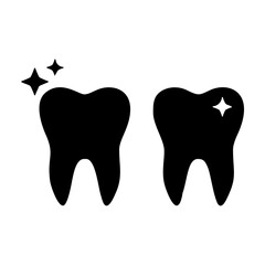 vector tooth icon set