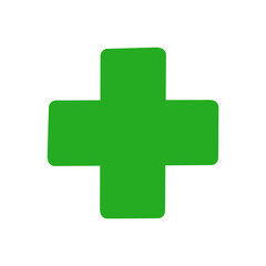 Fototapeta premium Medical Cross Icon – Black Plus Symbol Vector for Healthcare/ 医療マークのアイコン／黒い十字の救急シンボル素材 