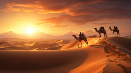 sunset in the desert