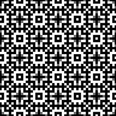 Fototapeta premium Abstract texture for fabric print, card, table cloth, furniture, banner, cover, invitation, decoration,weaving, plaid,wrapping,knitting. Repeating pattern.Black and white color.
