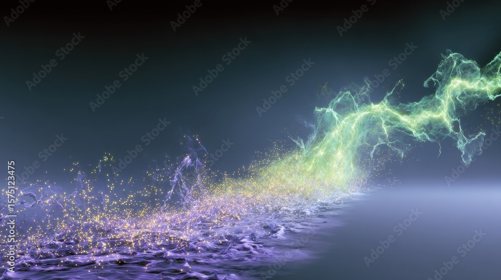 Poster artistic 3d simulation of fecal microbiota transplantation fmt depicting a flowing river of illumina