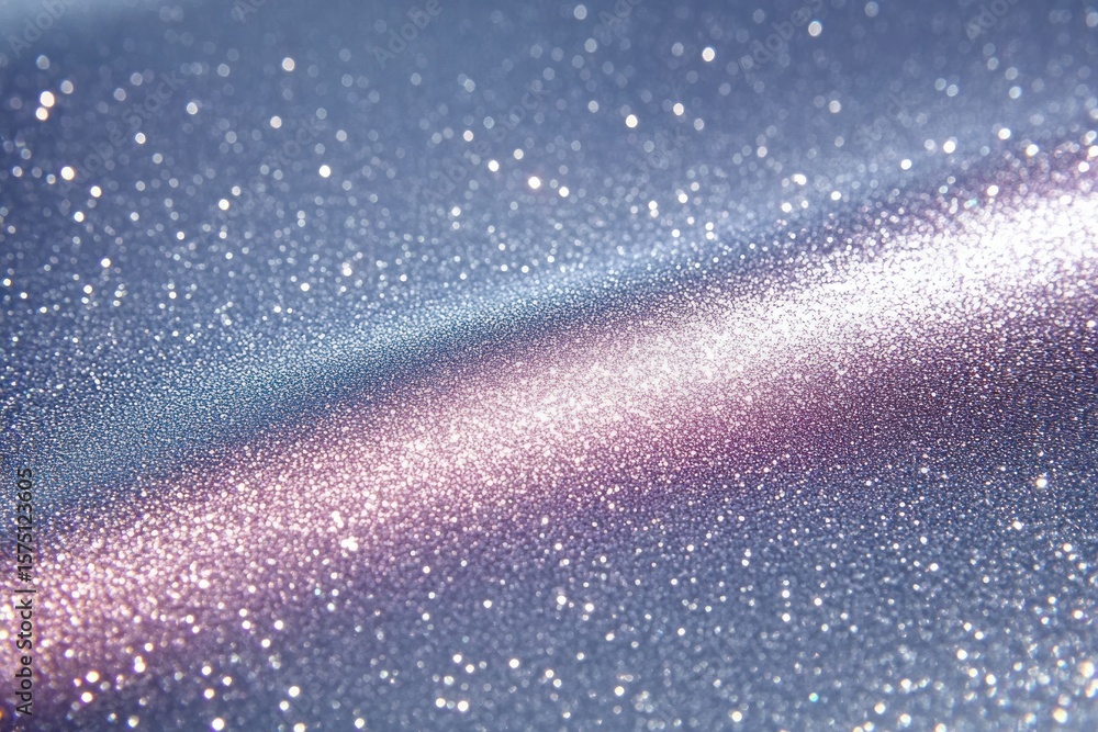 Aufkleber close-up of sparkling glitter particles in purple and blue hues creating a shimmering textured surfa