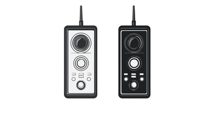 Fototapeta premium Professional Black and White Intercom Flat Vector Icon Design