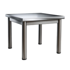Fototapeta premium A modern square metal table with a clean design isolated on transparent background, showcasing its industrial style and minimalist aesthetic
