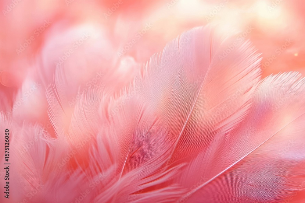 Poster soft and delicate close-up of light pink feathers creating a smooth and airy texture with gentle gra
