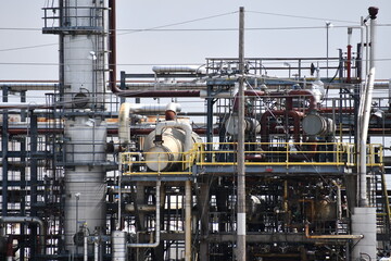 Oil refinery. Lots of complex mechanisms and piping.