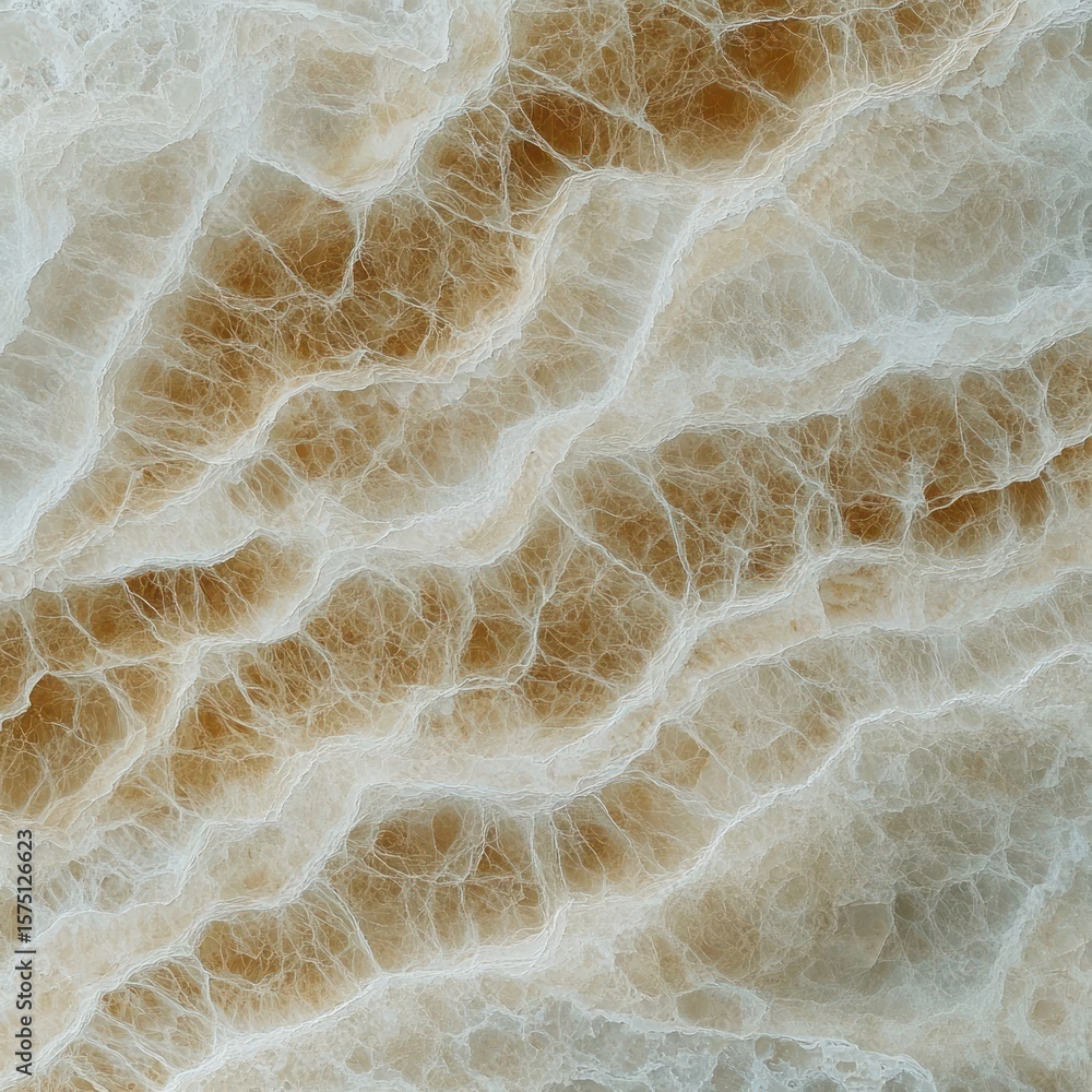 Poster macro close-up of natural stone texture with intricate swirling white and brown veining patterns