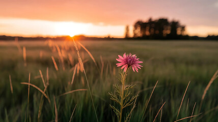 sunrise over the field