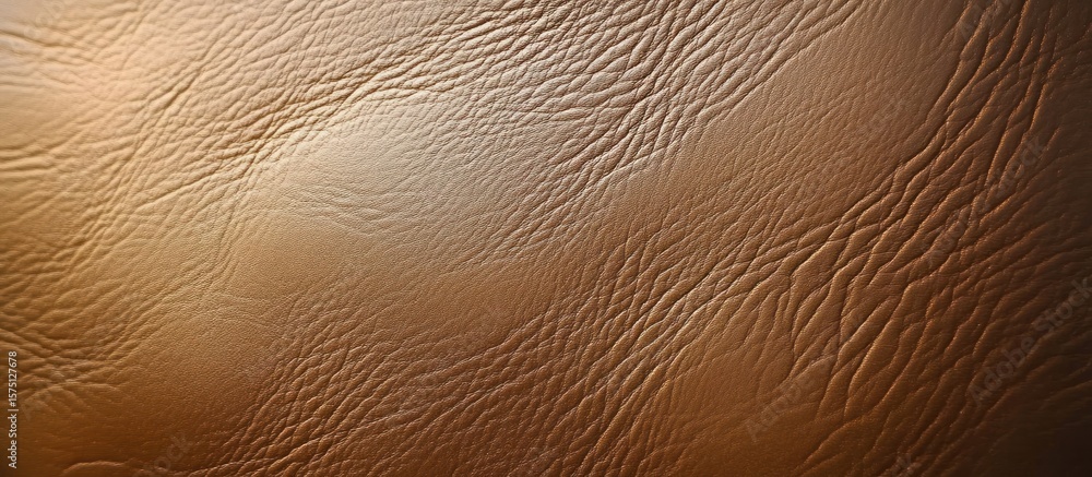Aufkleber close-up texture of brown leather surface showing natural wrinkles and grain pattern with subtle ref