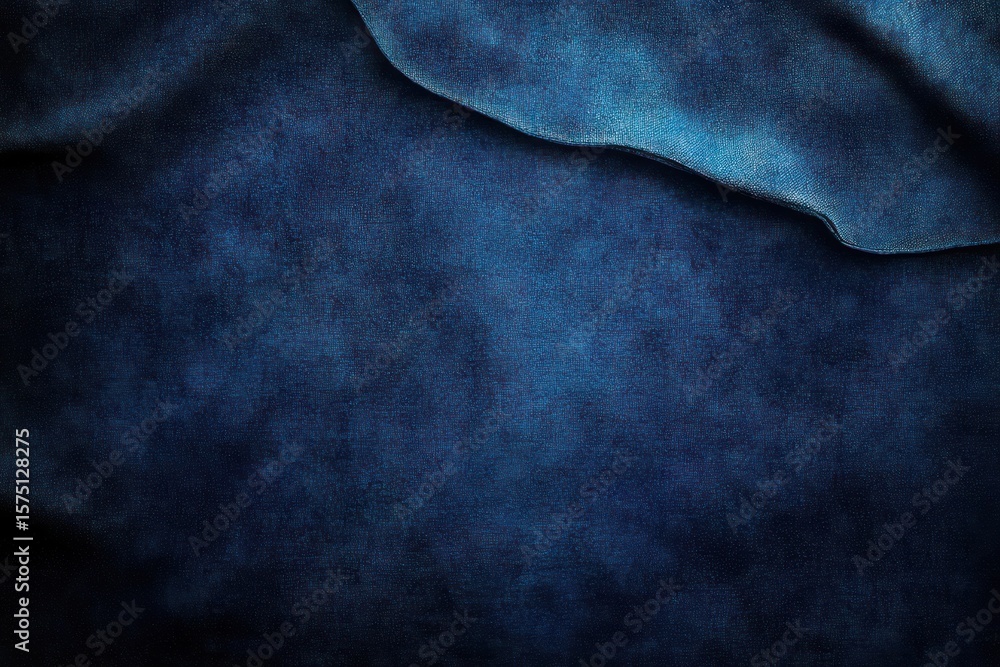 Poster close-up of dark blue textured fabric with soft folds creating a rich and cozy visual effect