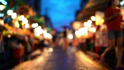 Rainy market stroll illuminated by glowing lights - Powered by Adobe