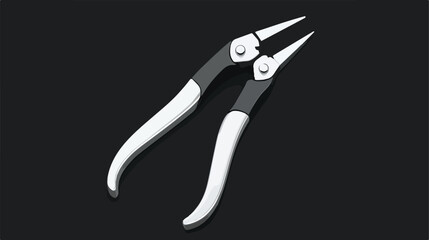 Obraz premium Precision Black and White Long Nose Plier Flat Vector Icon
