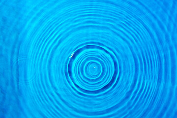 Texture of water drops on blue background, closeup