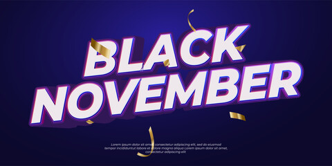 Black november sale vector editable promotion