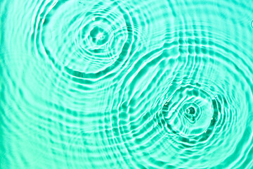 Texture of water drops on green background, closeup