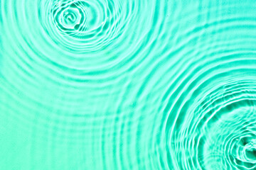 Texture of water drops on green background, closeup