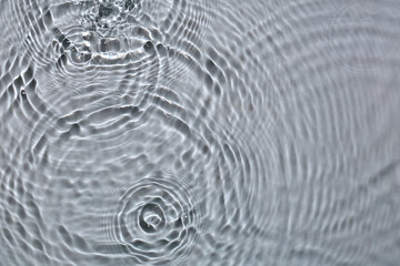 Texture of water drops on grey background, closeup