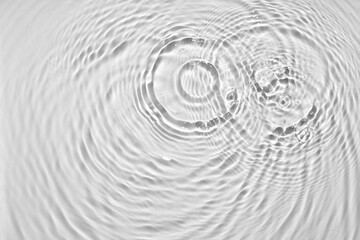 Texture of water drops on white background, closeup