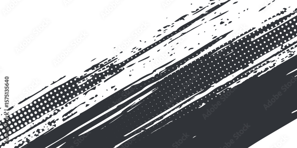 Poster halftone dot background pattern vector illustration. monochrome gradient dotted modern texture and f