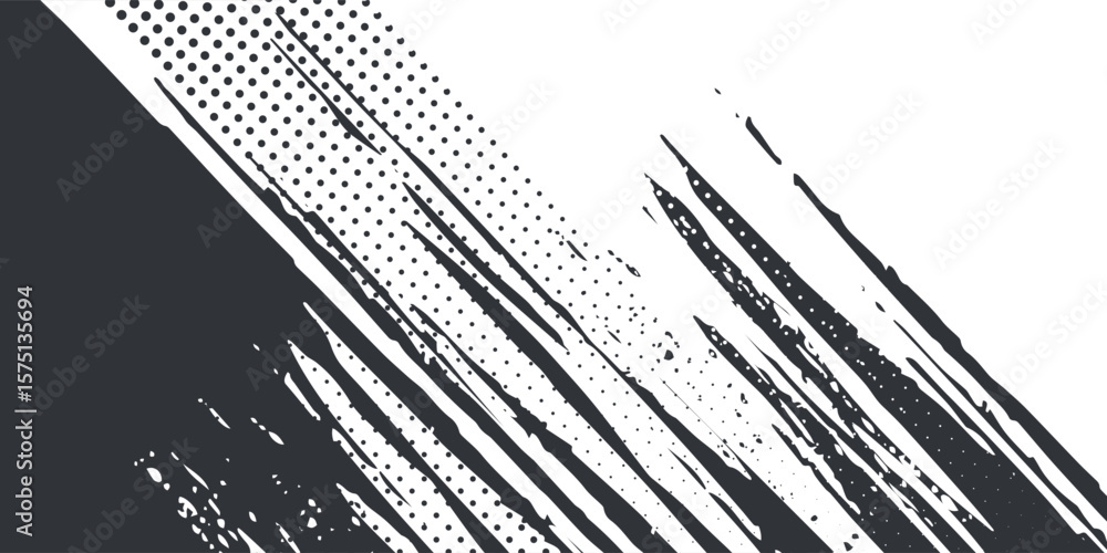 Poster halftone dot background pattern vector illustration. monochrome gradient dotted modern texture and f