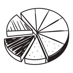 Outline Pie Chart Icon with a Separated Slice
