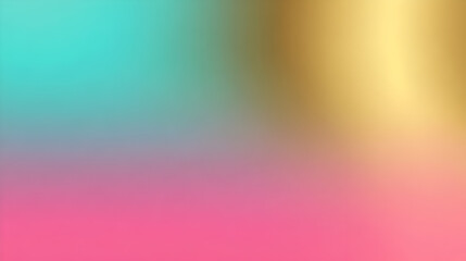 Abstract gradient background blending vibrant colors of teal, gold, and pink for creative design use