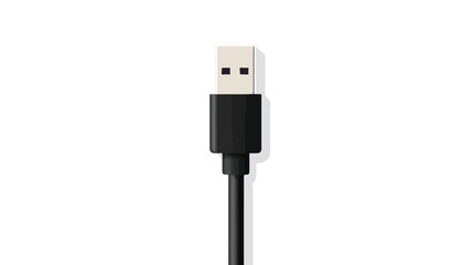 Professional Realistic USB Cable Vector Illustration on White Background