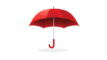 Vibrant Red Umbrella Icon Isolated on White Background