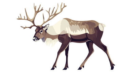 Obraz premium Majestic Reindeer Vector Isolated on White Background for Graphic Design