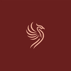 Phoenix logo in dynamic and powerful mythical illustration style.