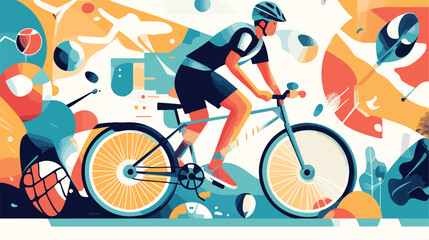 Modern Sport Design Flat Vector Illustration