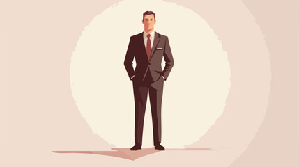 Successful Businessman Flat Vector Illustration
