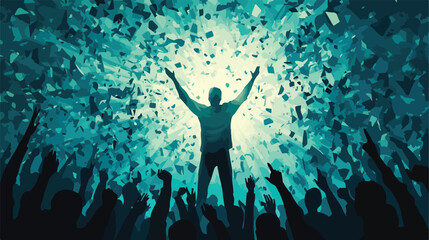 Success Flat Vector Illustration with Centered Composition