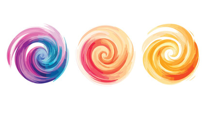 Colorful Swirling Vector Spiral Effect Set for Designers
