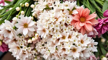 Beautiful bouquet of spring flowers as background closeup view.