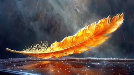 Golden Feather: A Symphony of Light and Shadow