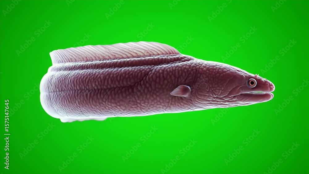 Poster detailed 3d render of a garden eel isolated on green screen chroma key for seamless integration in a