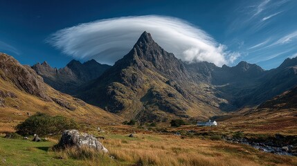 Majestic Scottish Highlands: Lenticular Cloud over Sgurr nan Gillean