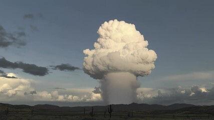 Massive cumulus cloud formation over arid landscape - Powered by Adobe